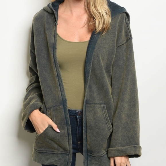 STILLS Cardigan Hoodie Open Front Navy Mineral Wash Cotton Sizes Sm Md & Lg NWT - Picture 10 of 11